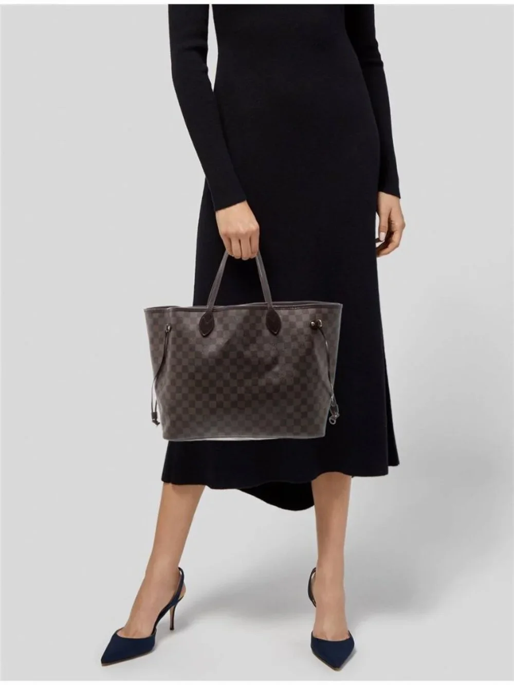 Louis Vuitton Damier Ebene Neverfull GM Brown Checkered Tote Bag Canvas